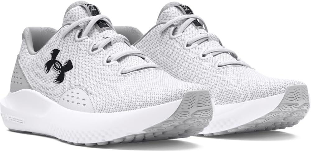 Under Armour men's Charged Surge 4 Sneaker White/Halo Gray/Black 3027000 100 - AllSportsWearUSA